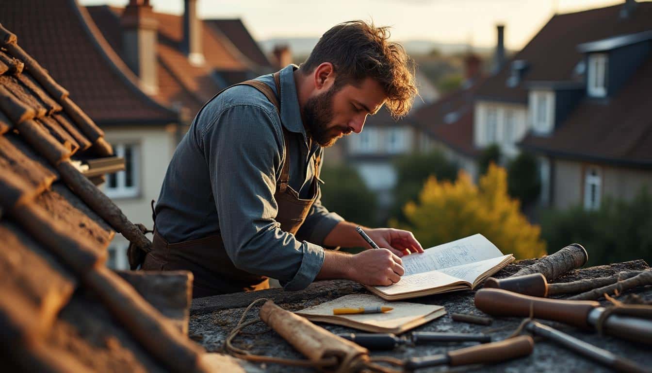 Illustration: Liste des mots de 12 lettres en lien avec le métier de couvreur