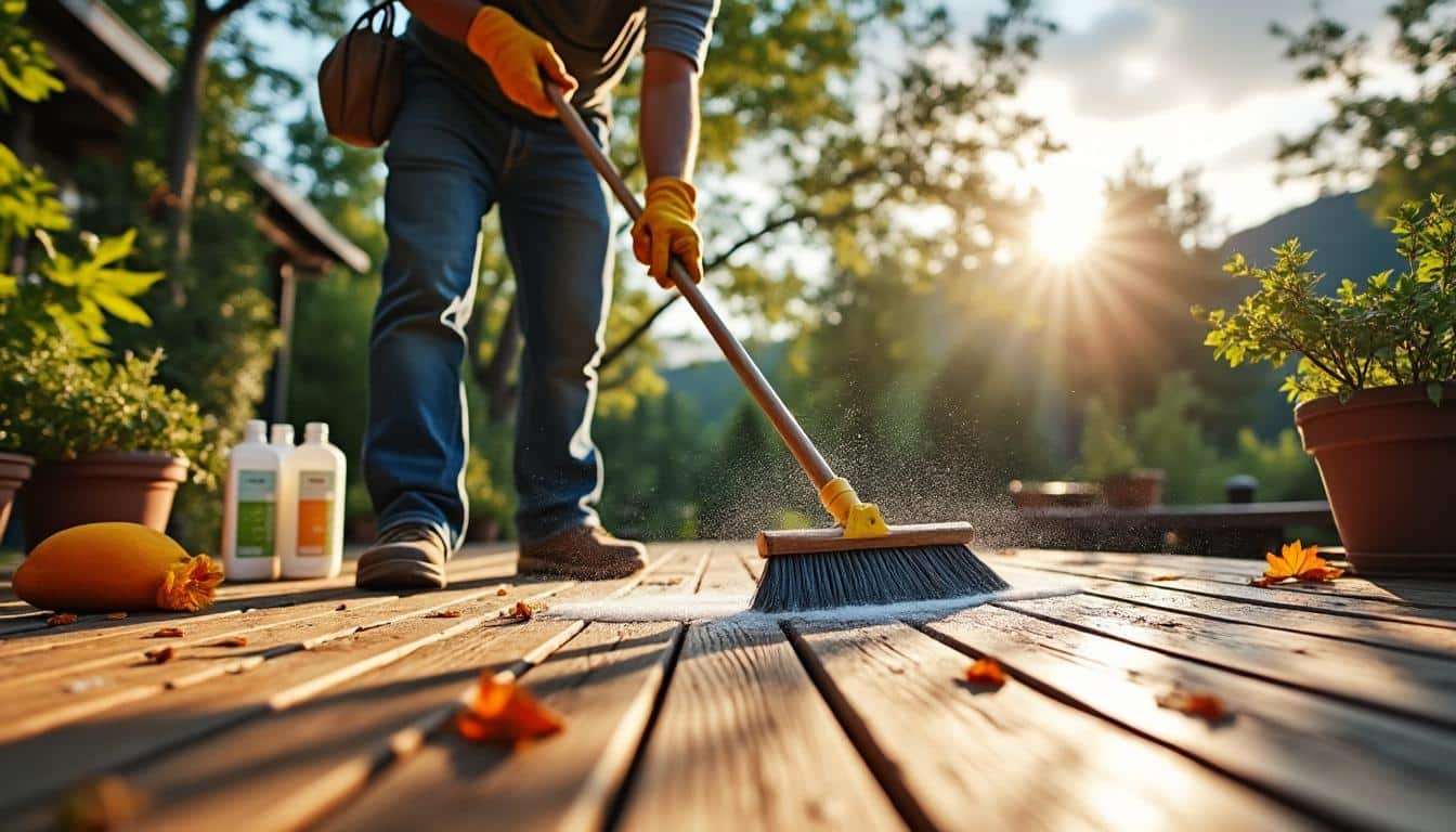 Illustration: Nettoyage et traitements adaptés pour l’entretien de terrasse en bois