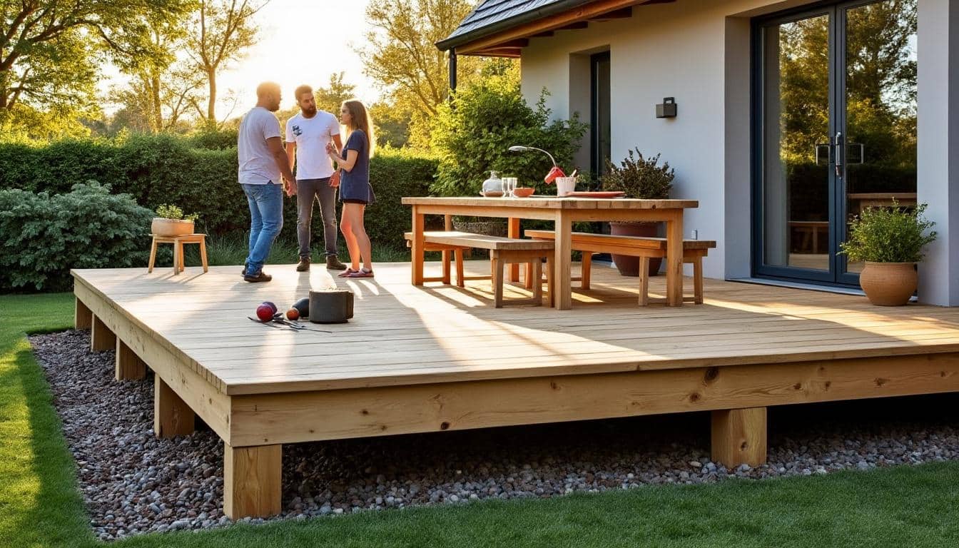 Illustration: Définition et principes d’une terrasse sur pilotis en bois