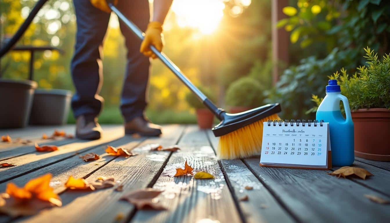 Illustration: À quelle fréquence et à quel moment procéder au nettoyage du bois de terrasse ?
