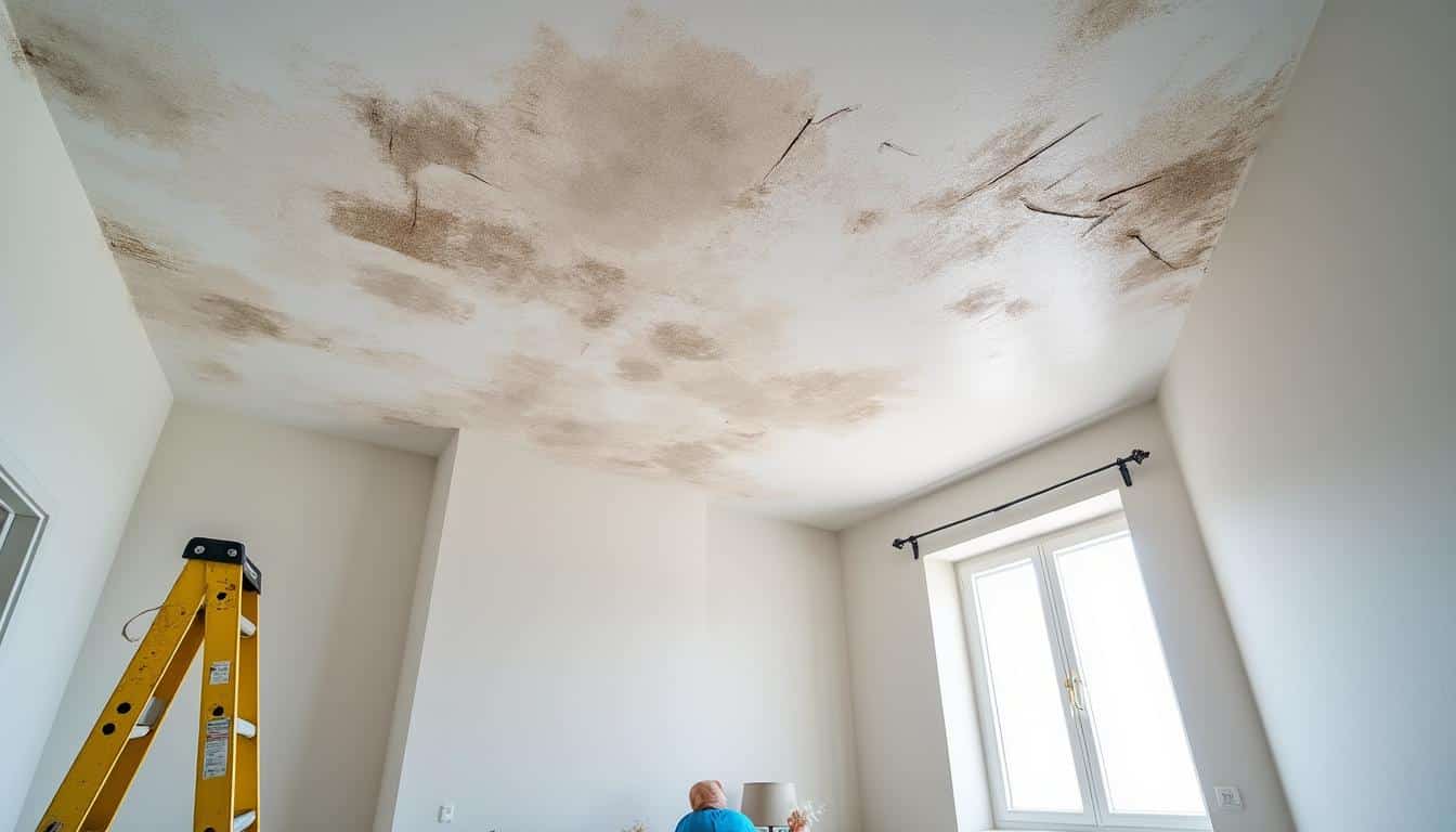 Illustration: D’où viennent les taches d’humidité dans la peinture d’un plafond ? Les causes à connaître