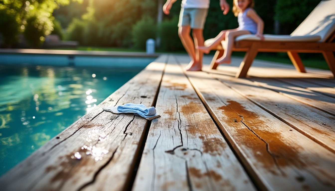Illustration: Avantages et inconvénients d’une terrasse en bois autour d’une piscine