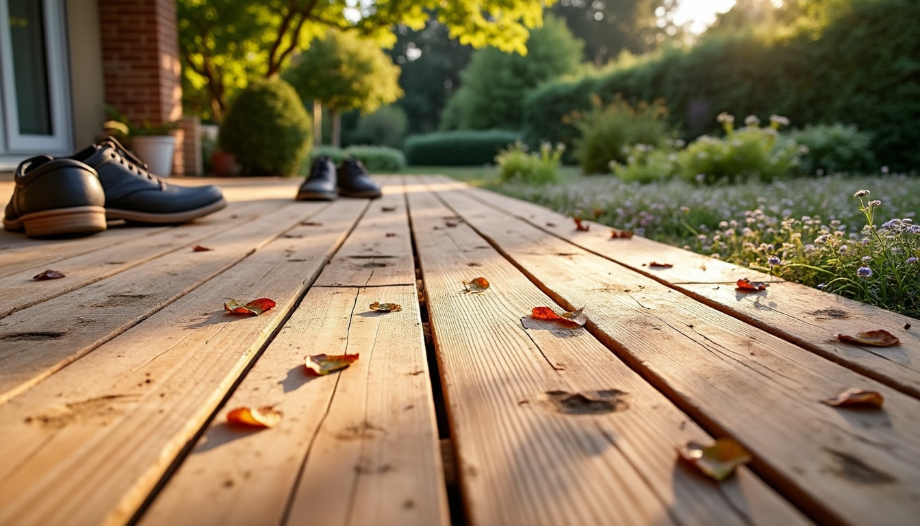 Illustration: Définition et présentation de la terrasse en bois sur plot béton