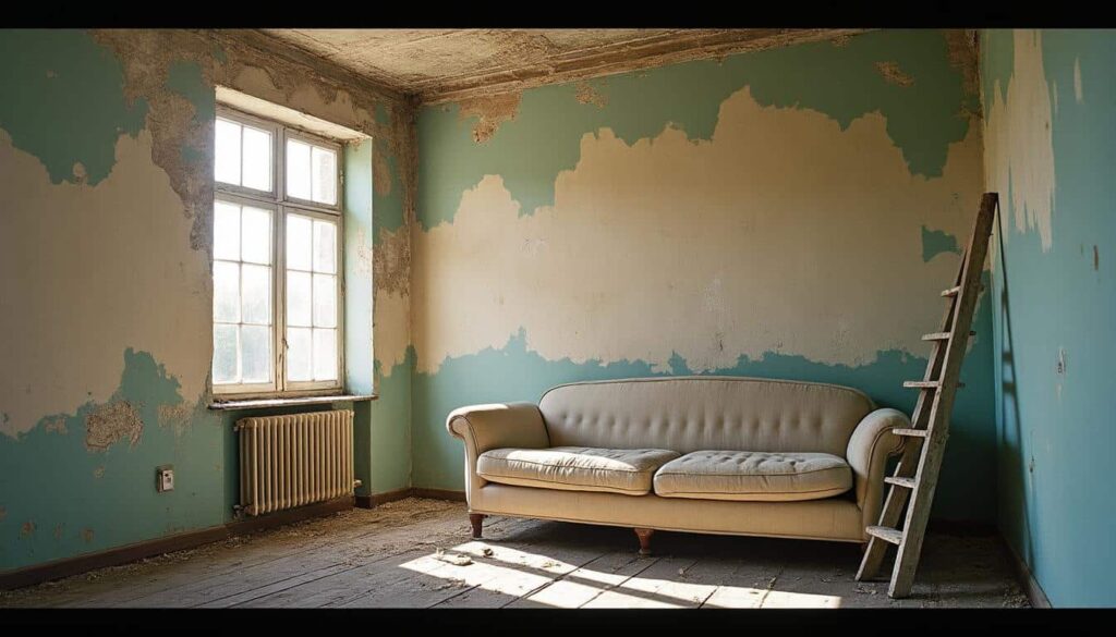 Peinture de plafond avec cloques sur ancienne couche : causes et solutions