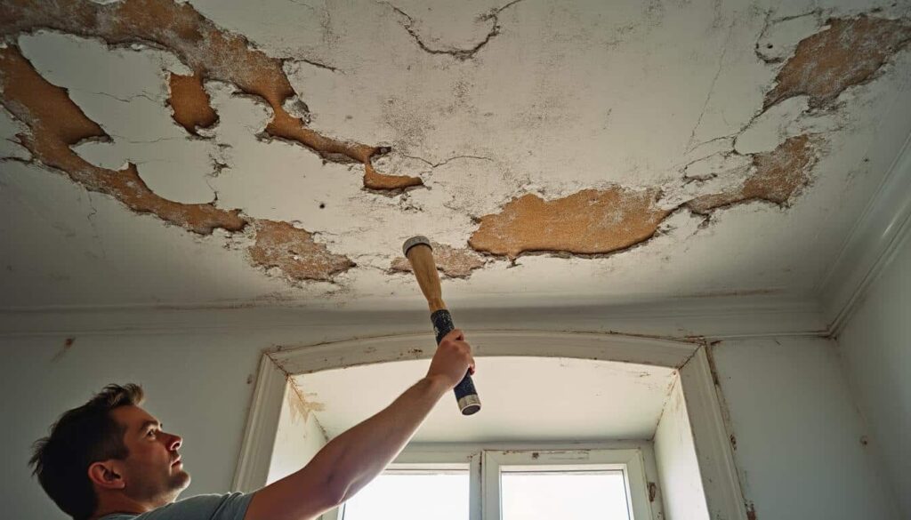 Peinture de plafond : traiter les cloques dues à une ancienne couche