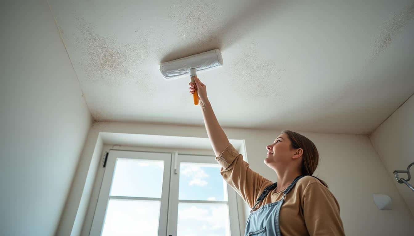 Peinture plafond : poussière et nettoyage préalable pour un résultat parfait