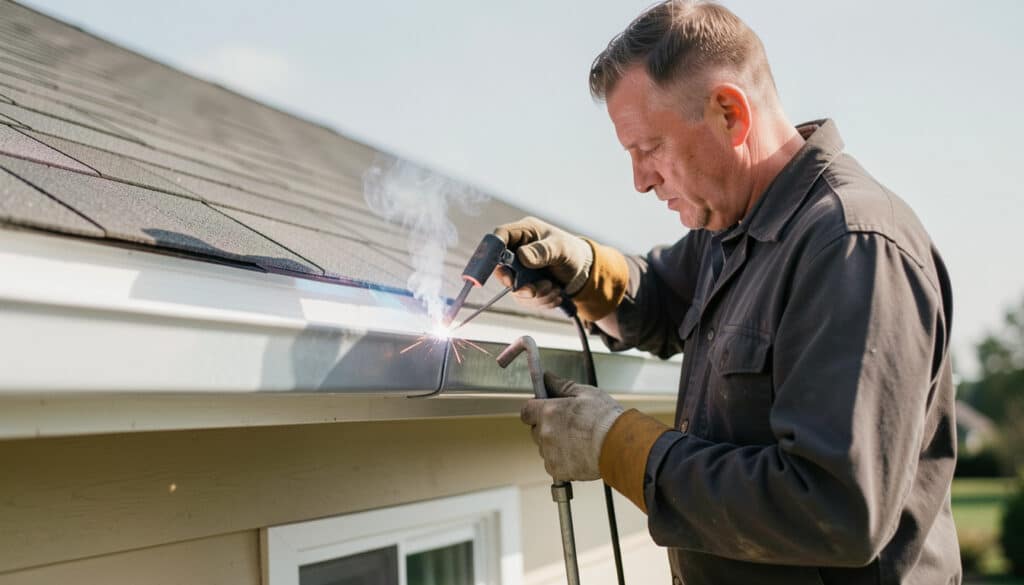 Souder du zinc pour réparer une gouttière sans fuite