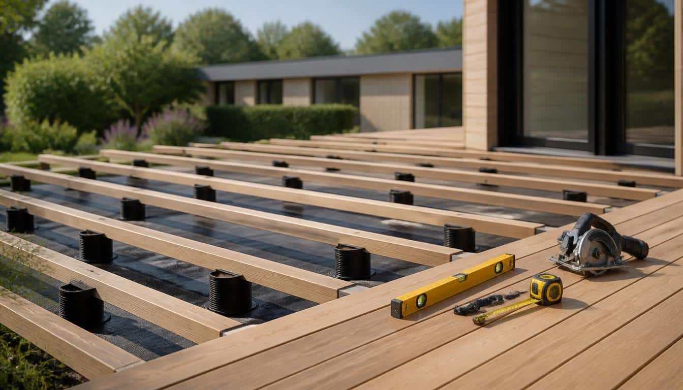 Lambourdage d’une terrasse bois : structure et pose